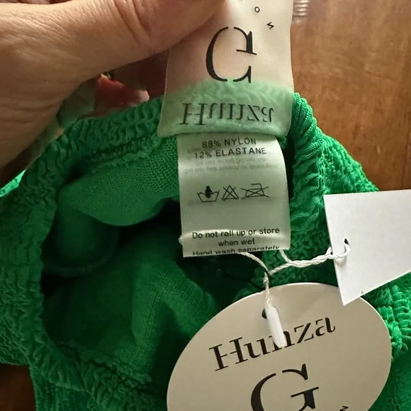 Hunza G Green Celeste Rashguard Crop Top Swim Top - Picture 6 of 10